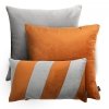 Rudo szary zestaw poduszek dekoracyjnych Velvet + Stripes